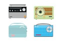 Four colourful retro vector radios Royalty Free Stock Photo