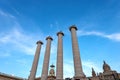 Four columns with Ionic capitals - Barcelona Spain Royalty Free Stock Photo