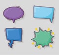 four comic bubbles empty icons