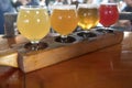 Craft Beer Sample Tasting Flight Royalty Free Stock Photo