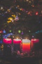 Four burning advent candles background Royalty Free Stock Photo