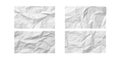 Four crumpled white paper sheets arranged in a grid isolated on a transparent background texture Royalty Free Stock Photo