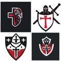 Four crusader logos vector graphics