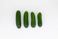 Four cucumbers Royalty Free Stock Photo