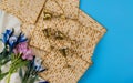 Four cups for wine with matzah Jewish holidays Passover