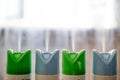 Four cylinder of air freshener in a row. Royalty Free Stock Photo