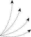 Four dashed arrows in various directions Royalty Free Stock Photo