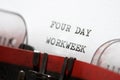 Four day workweek concept Royalty Free Stock Photo