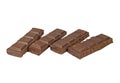 Four of Delectable Chocolate Bar Pieces Isolated on Transparent Background