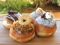 Four delicious donuts Royalty Free Stock Photo