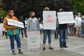Four demonstrators at Salem, Oregon Black Lives Matter protest