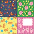 Four different children backgrounds Royalty Free Stock Photo