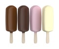 Four different chocolate ice creams