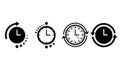 Clock Icons Set: Time Management and Scheduling Concepts Royalty Free Stock Photo
