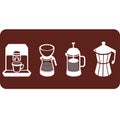 Four different coffee makers