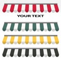 Four different color awnings Royalty Free Stock Photo
