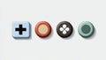 Game Controller Buttons on White Background Royalty Free Stock Photo