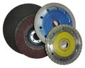 Four different discs for angle grinders Royalty Free Stock Photo