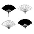 Four different fan designs isolated on transparent background Royalty Free Stock Photo