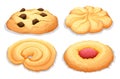 Four different flavours cookies Royalty Free Stock Photo