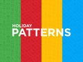 Four different Holiday seamless patterns with thin line icons: sun, yacht, ice cream, surfing, hotel, beach umbrella, island,