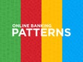 Four different Online banking seamless patterns