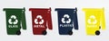 Four different recycle bins