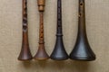 Woodwind folk musical instruments Royalty Free Stock Photo