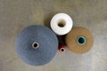 Four Different Spools of Thread Viewed from Above Royalty Free Stock Photo