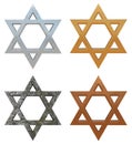 Four different stars of david isolated on white background Royalty Free Stock Photo