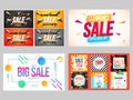 Four different style creative mega sale banner or flyer set.