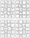 Four different white puzzles