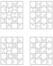 Four different white puzzles