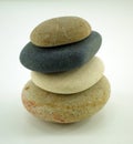 four different zen stones on white Royalty Free Stock Photo