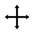 Four-direction arrow icon design in flat style.