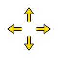 The four-direction arrow icon in line and fill style.