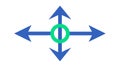 Four Direction Arrows with Central Point, vector design Generative AI Royalty Free Stock Photo
