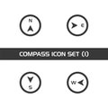 Four directions. Isolated compass icon set. Weather and map. Vector illustration