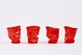 Four disposable plastic cups Royalty Free Stock Photo