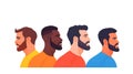 Four Diverse Mens Profile Portraits Pixel Art Illustration Royalty Free Stock Photo