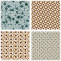 Four dotted seamless patterns with rings, polka dot Royalty Free Stock Photo