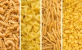 Four Dried Pastas Royalty Free Stock Photo