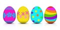 Four Easter eggs illustration on white background