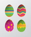 Four easter eggs vector