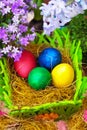 Four easter eggs, vertical composition Royalty Free Stock Photo