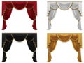 Four elegant curtains isolated on white background Royalty Free Stock Photo