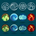 Four element icon set vector and illustration Royalty Free Stock Photo