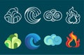 Four element icon set vector and illustration Royalty Free Stock Photo