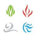 Four element icon set on white background Royalty Free Stock Photo