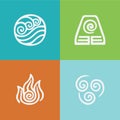 Four element icon set on white background Royalty Free Stock Photo